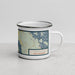 Right View Custom Meredith New Hampshire Map Enamel Mug in Woodblock
