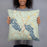 Person holding 18x18 Custom Meredith New Hampshire Map Throw Pillow in Woodblock