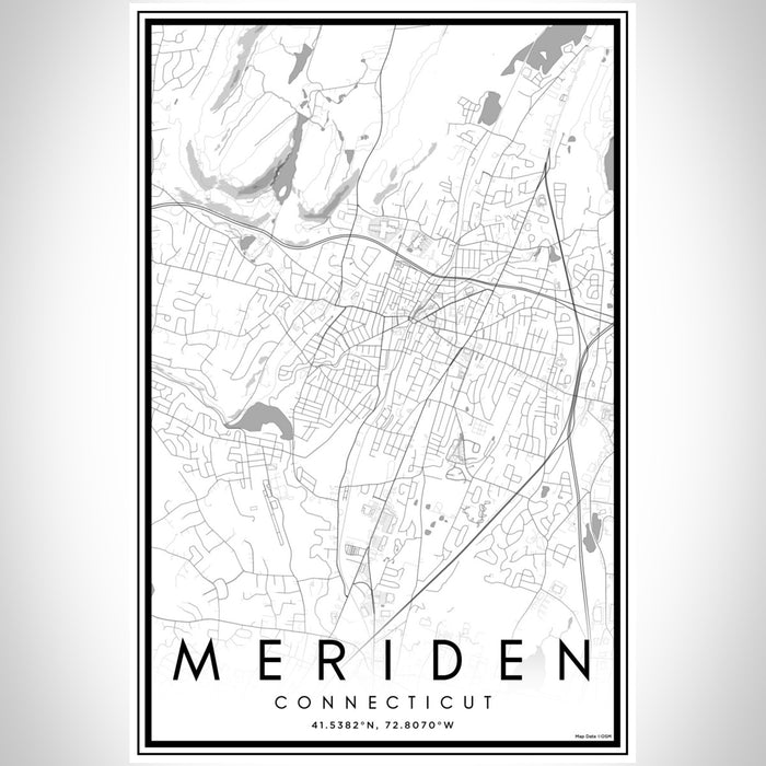 Ct Map Meridan Meriden - Connecticut Map Print in Classic — JACE Maps