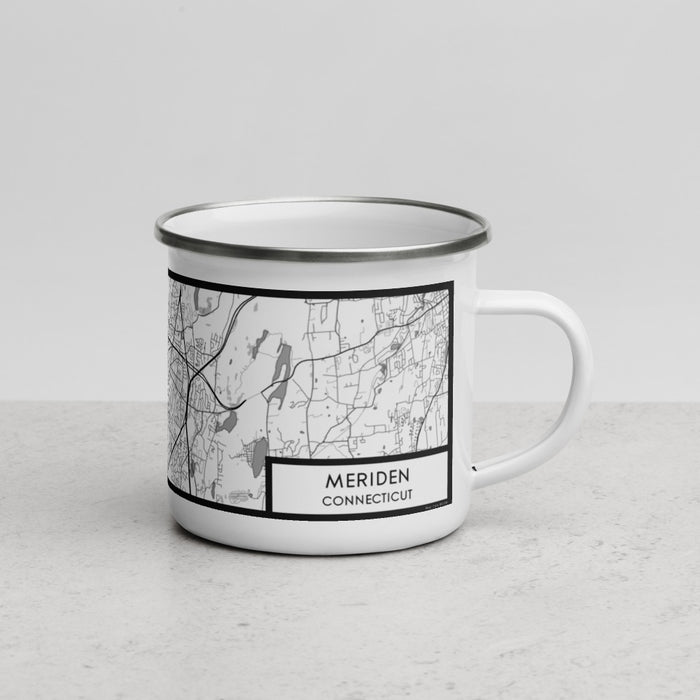 Right View Custom Meriden Connecticut Map Enamel Mug in Classic