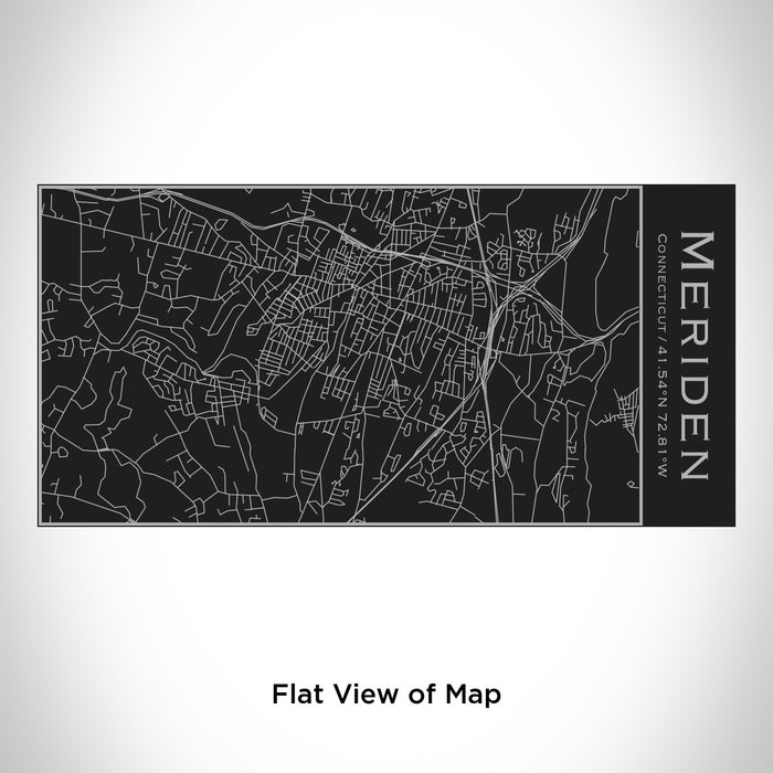 Rendered View of Meriden Connecticut Map Engraving on 17oz Stainless Steel Insulated Cola Bottle in Black