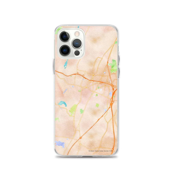 Custom Meriden Connecticut Map iPhone 12 Pro Phone Case in Watercolor