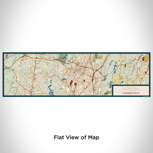 Flat View of Map Custom Meriden Connecticut Map Enamel Mug in Woodblock