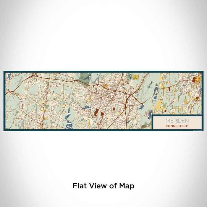 Flat View of Map Custom Meriden Connecticut Map Enamel Mug in Woodblock