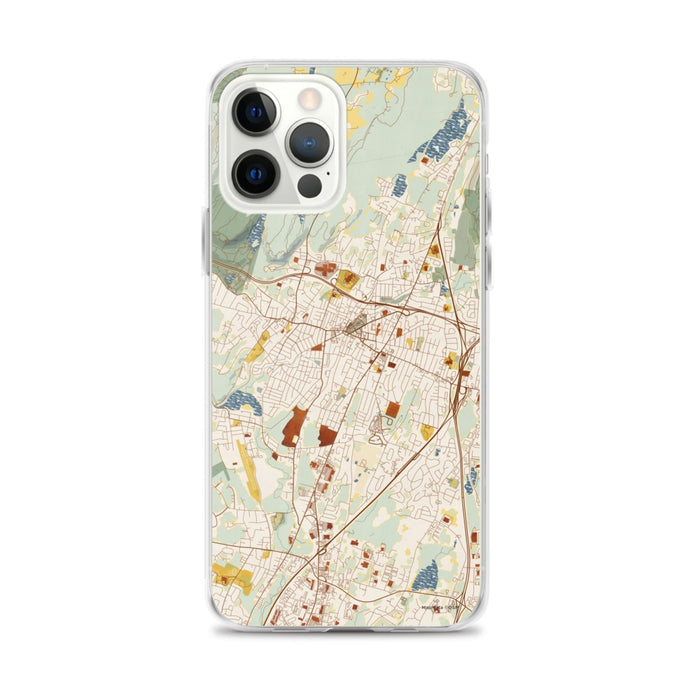 Custom Meriden Connecticut Map iPhone 12 Pro Max Phone Case in Woodblock