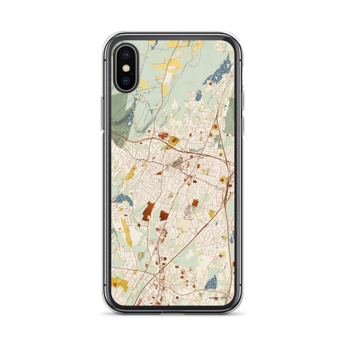 Custom Meriden Connecticut Map Phone Case in Woodblock