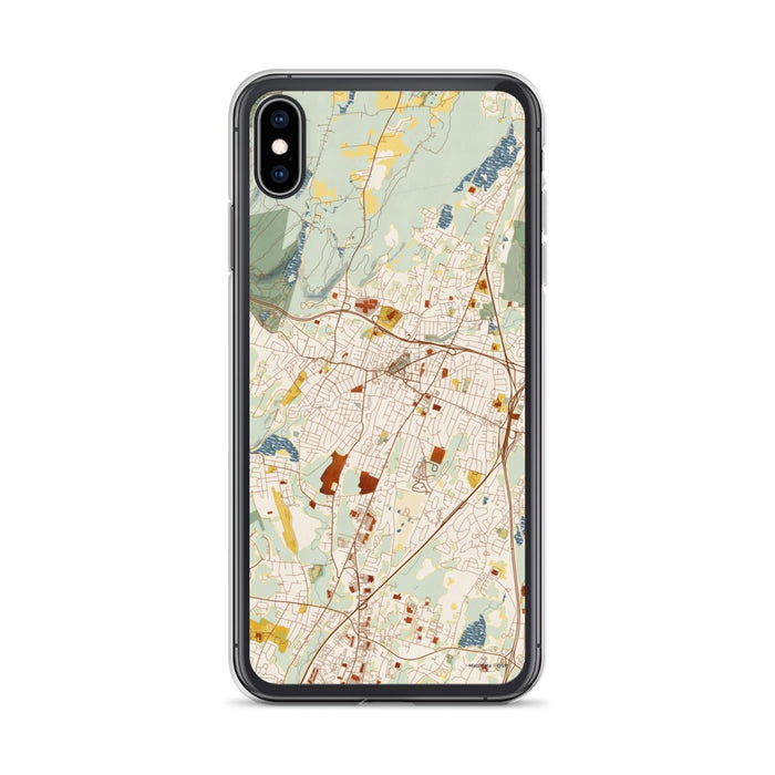 Custom Meriden Connecticut Map Phone Case in Woodblock