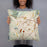 Person holding 18x18 Custom Meriden Connecticut Map Throw Pillow in Woodblock