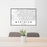 24x36 Meridian Idaho Map Print Lanscape Orientation in Classic Style Behind 2 Chairs Table and Potted Plant