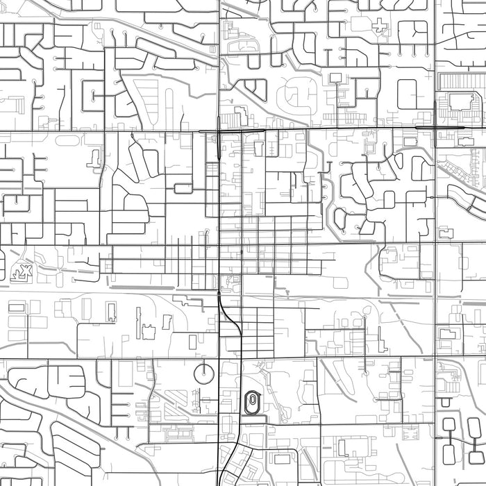 Meridian Idaho Map Print in Classic Style Zoomed In Close Up Showing Details