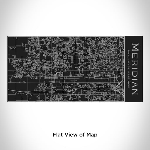 Rendered View of Meridian Idaho Map Engraving on 17oz Stainless Steel Insulated Cola Bottle in Black
