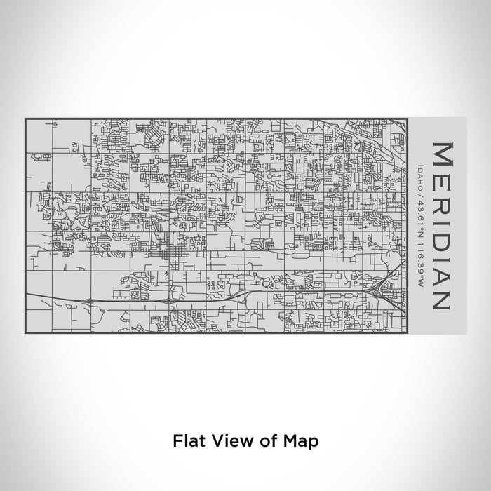 Rendered View of Meridian Idaho Map Engraving on 17oz Stainless Steel Insulated Cola Bottle