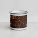 Front View Custom Meridian Idaho Map Enamel Mug in Ember