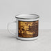 Left View Custom Meridian Idaho Map Enamel Mug in Ember