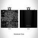 Rendered View of Meridian Idaho Map Engraving on 6oz Stainless Steel Flask in Black