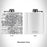 Rendered View of Meridian Idaho Map Engraving on 6oz Stainless Steel Flask in White