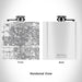 Rendered View of Meridian Idaho Map Engraving on 6oz Stainless Steel Flask in White