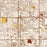 Meridian Idaho Map Print in Woodblock Style Zoomed In Close Up Showing Details