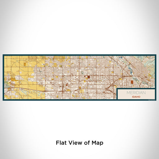 Flat View of Map Custom Meridian Idaho Map Enamel Mug in Woodblock