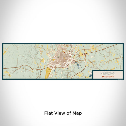 Flat View of Map Custom Meridian Mississippi Map Enamel Mug in Woodblock