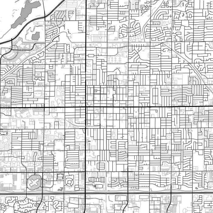 Mesa Arizona Map Print in Classic Style Zoomed In Close Up Showing Details