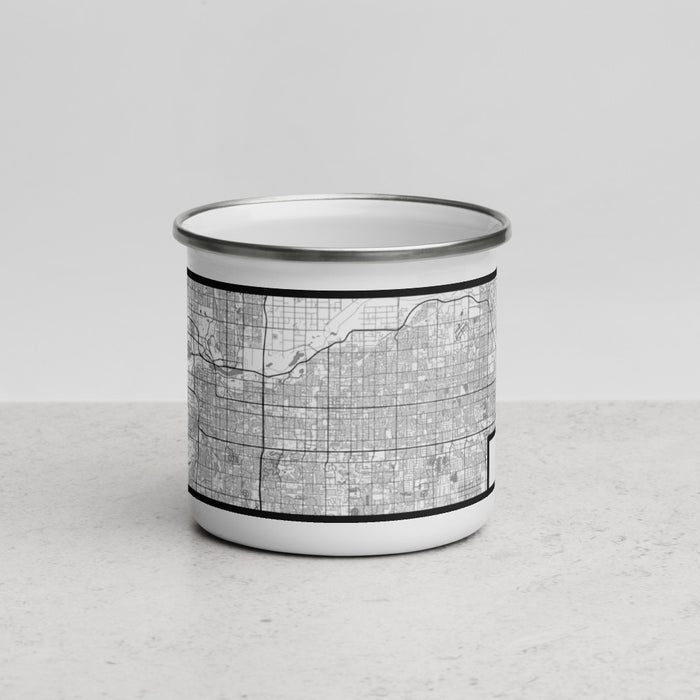 Front View Custom Mesa Arizona Map Enamel Mug in Classic