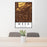 24x36 Mesa Arizona Map Print Portrait Orientation in Ember Style Behind 2 Chairs Table and Potted Plant