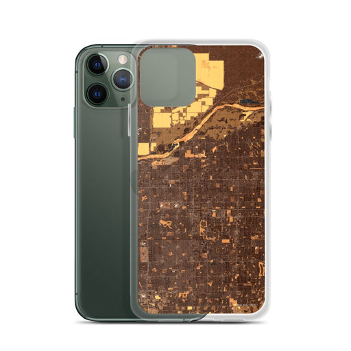 Custom Mesa Arizona Map Phone Case in Ember on Table with Laptop and Plant