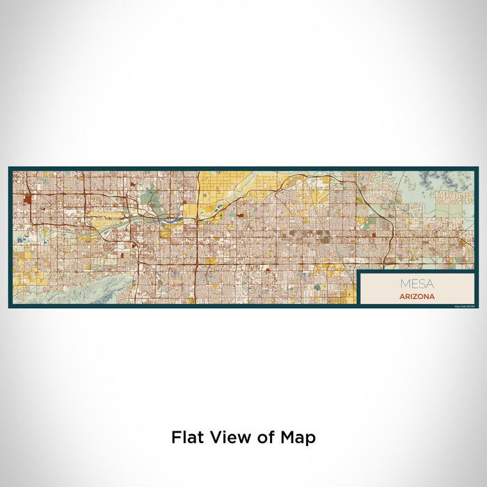 Flat View of Map Custom Mesa Arizona Map Enamel Mug in Woodblock