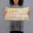 Person holding 20x12 Custom Mesa Arizona Map Throw Pillow in Woodblock