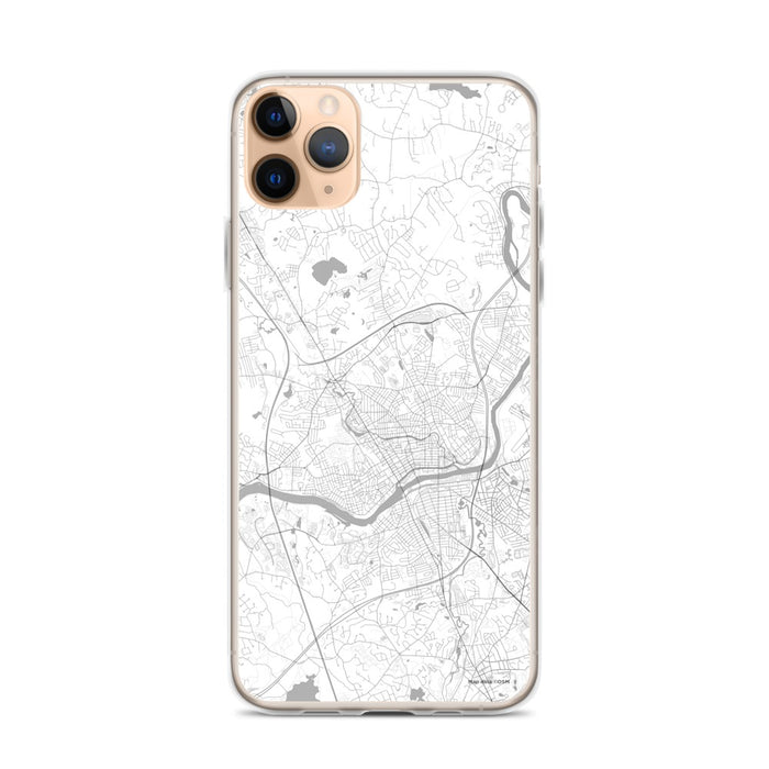Custom iPhone 11 Pro Max Methuen Massachusetts Map Phone Case in Classic
