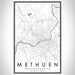 Methuen Massachusetts Map Print Portrait Orientation in Classic Style With Shaded Background
