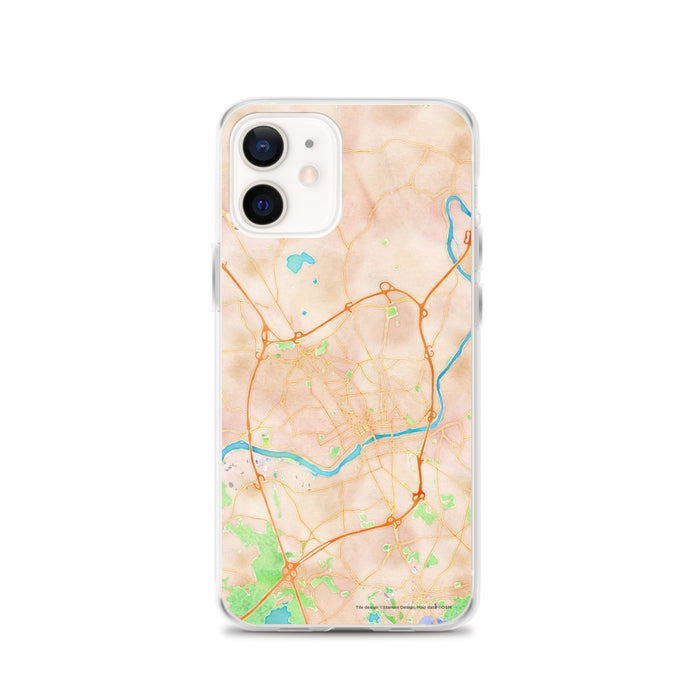 Custom iPhone 12 Methuen Massachusetts Map Phone Case in Watercolor