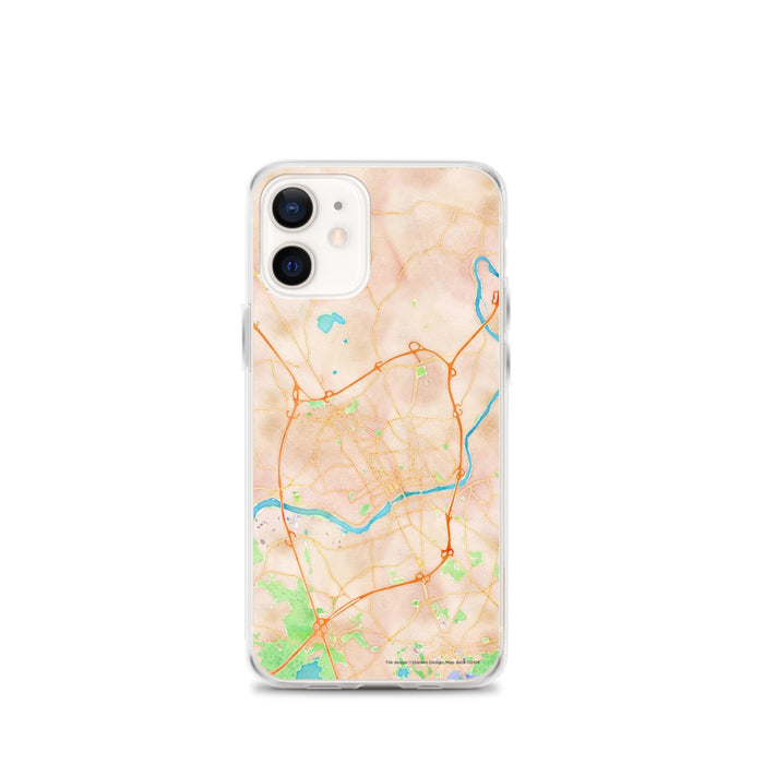 Custom iPhone 12 mini Methuen Massachusetts Map Phone Case in Watercolor