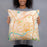 Person holding 18x18 Custom Methuen Massachusetts Map Throw Pillow in Watercolor