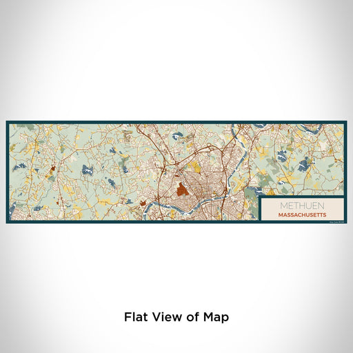 Flat View of Map Custom Methuen Massachusetts Map Enamel Mug in Woodblock