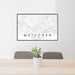 24x36 Metuchen New Jersey Map Print Lanscape Orientation in Classic Style Behind 2 Chairs Table and Potted Plant