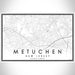 Metuchen New Jersey Map Print Landscape Orientation in Classic Style With Shaded Background