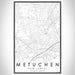 Metuchen New Jersey Map Print Portrait Orientation in Classic Style With Shaded Background