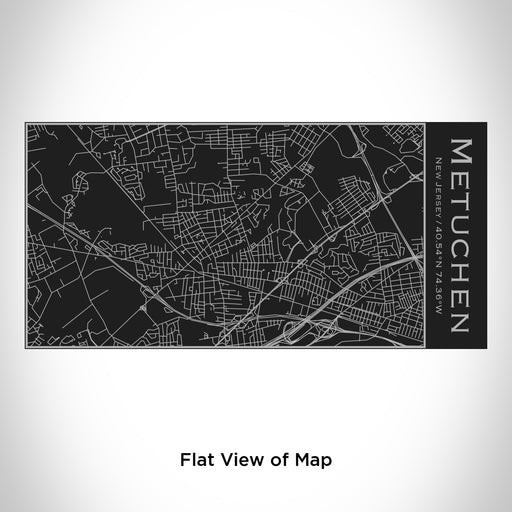 Rendered View of Metuchen New Jersey Map Engraving on 17oz Stainless Steel Insulated Cola Bottle in Black