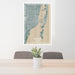 24x36 Miami Florida Map Print Portrait Orientation in Afternoon Style Behind 2 Chairs Table and Potted Plant