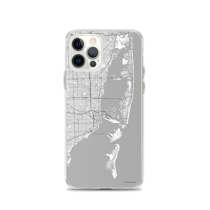 Custom Miami Florida Map iPhone 12 Pro Phone Case in Classic