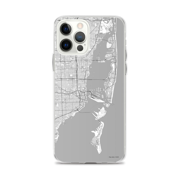 Custom Miami Florida Map iPhone 12 Pro Max Phone Case in Classic