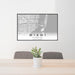 24x36 Miami Florida Map Print Landscape Orientation in Classic Style Behind 2 Chairs Table and Potted Plant