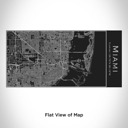 Rendered View of Miami Florida Map Engraving on 17oz Stainless Steel Insulated Cola Bottle in Black