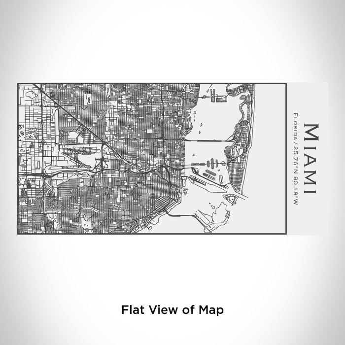 Rendered View of Miami Florida Map Engraving on 17oz Stainless Steel Insulated Cola Bottle in White