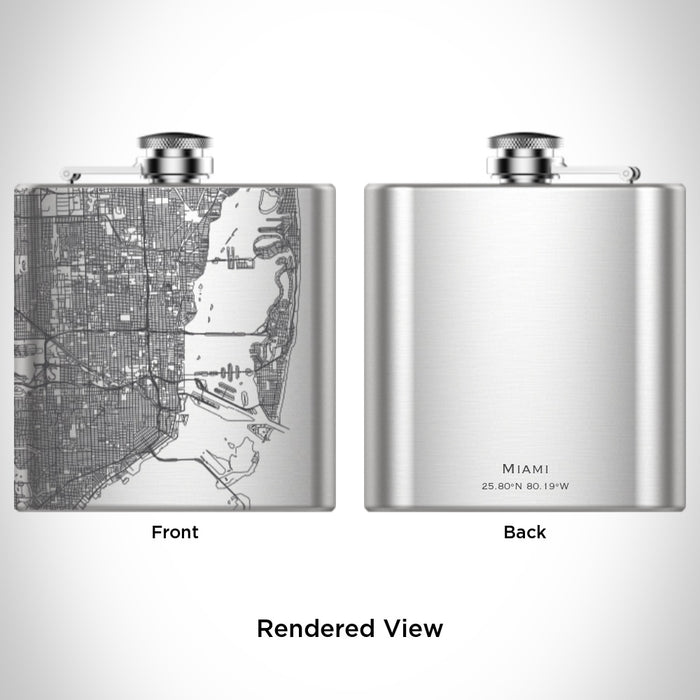Rendered View of Miami Florida Map Engraving on undefined