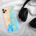 Custom Miami Florida Map Phone Case in Watercolor on Table with Black Headphones