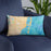 Custom Miami Florida Map Throw Pillow in Watercolor on Blue Colored Chair