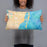 Person holding 20x12 Custom Miami Florida Map Throw Pillow in Watercolor